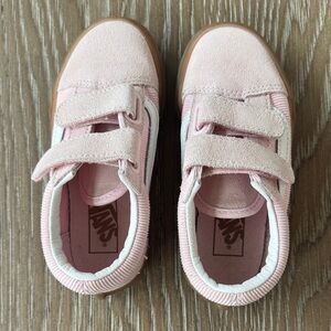 Vans Kids Soft Pink Velcro Sneakers